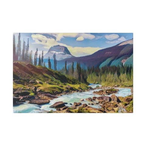 Glacier National Park Water Color -- Matte Canvas