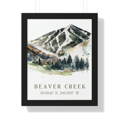 Beaver Creek traditional travel art - Colorado, Beaver cREEK poster, Wedding gift, Birthday present, Custom Text, Personalised Gift