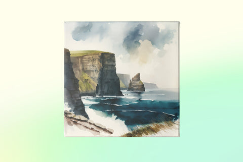 Cliffs of Moher, Ireland Watercolor Canvas Gallery Wrap