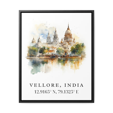 Vellore India wall art - India, Vellore poster, Vellore Tamil Nadu Wedding gift, Birthday present, Custom Text, Personalised Gift