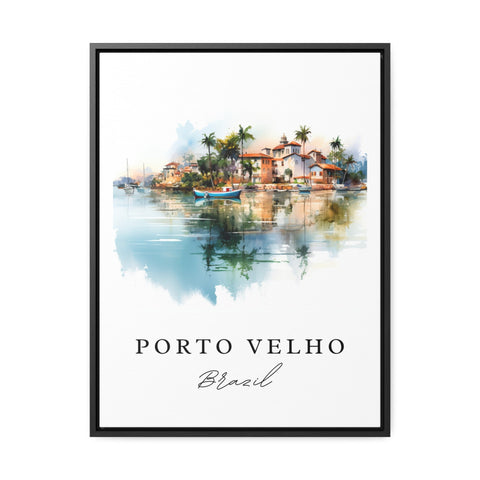 Port Velho traditional travel art - Brazil, Port Velho poster print, Wedding gift, Birthday present, Custom Text, Perfect Gift