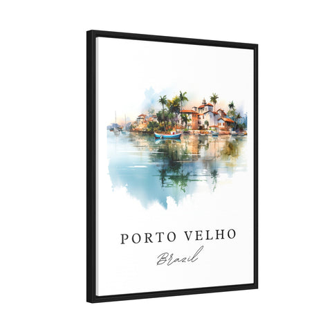 Port Velho traditional travel art - Brazil, Port Velho poster print, Wedding gift, Birthday present, Custom Text, Perfect Gift