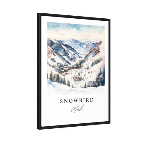 Snowbird Ski Area traditional travel art - Utah, Snowbird poster print, Wedding gift, Birthday present, Custom Text, Perfect Gift