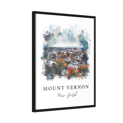 Mount Vernon traditional travel art - New York, Mount Vernon print, Wedding gift, Birthday present, Custom Text, Perfect Gift