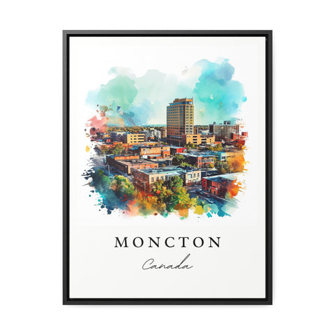 Moncton traditional travel art - Canada, Moncton print, Wedding gift, Birthday present, Custom Text, Perfect Gift