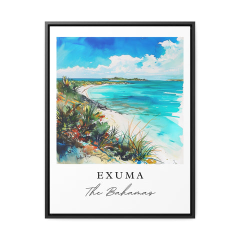 Exuma traditional travel art - The Bahamas, Exuma print, Wedding gift, Birthday present, Custom Text, Perfect Gift