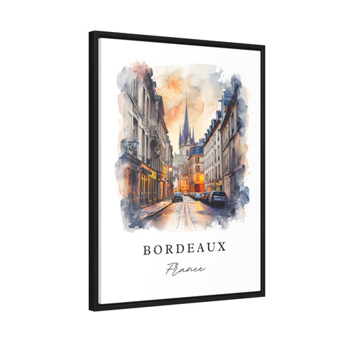 Bordeaux traditional travel art - France, Bordeaux print, Wedding gift, Birthday present, Custom Text, Perfect Gift