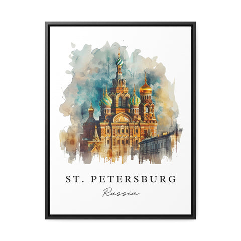 St. Petersburg traditional travel art - Russia, St. Petersburg print, Wedding gift, Birthday present, Custom Text, Perfect Gift