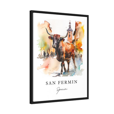 San Fermin traditional travel art - Spain, San Fermin print, Wedding gift, Birthday present, Custom Text, Perfect Gift
