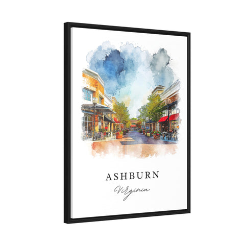 Ashburn traditional travel art - Virginia, Ashburn print, Wedding gift, Birthday present, Custom Text, Perfect Gift