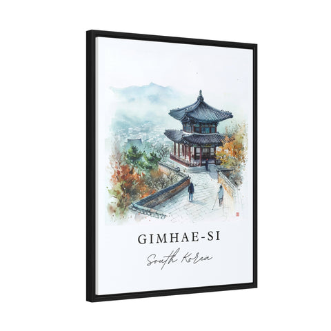 Gimhae-Si traditional travel art - South Korea, Gimhae-Si print, Wedding gift, Birthday present, Custom Text, Perfect Gift