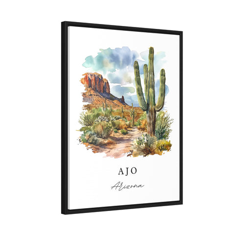 Ajo traditional travel art - Arizona, Ajo print, Wedding gift, Birthday present, Custom Text, Perfect Gift