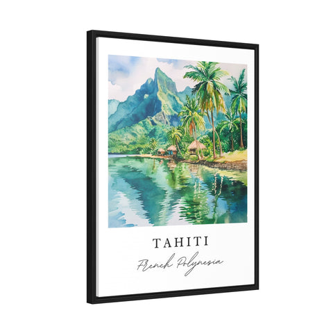 Tahiti traditional travel art - French Polynesia, Tahiti print, Wedding gift, Birthday present, Custom Text, Perfect Gift