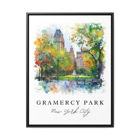 Gramercy Park watercolor travel art - NYC, Gramercy print, Wedding gift, Birthday present, Custom Text, Perfect Gift