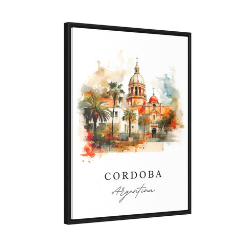 Cordoba traditional travel art - Argentina, Cordoba poster print, Wedding gift, Birthday present, Custom Text, Perfect Gift