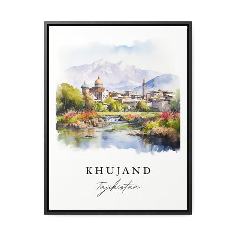 Khujand traditional travel art - Tajikistan, Khujand print, Wedding gift, Birthday present, Custom Text, Perfect Gift