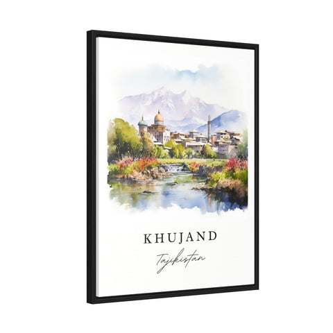 Khujand traditional travel art - Tajikistan, Khujand print, Wedding gift, Birthday present, Custom Text, Perfect Gift