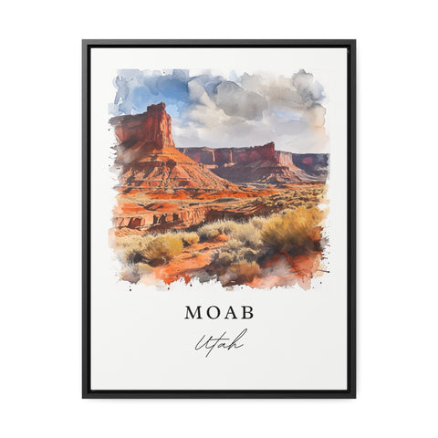 Moab traditional travel art - Utah, Moab print, Wedding gift, Birthday present, Custom Text, Perfect Gift