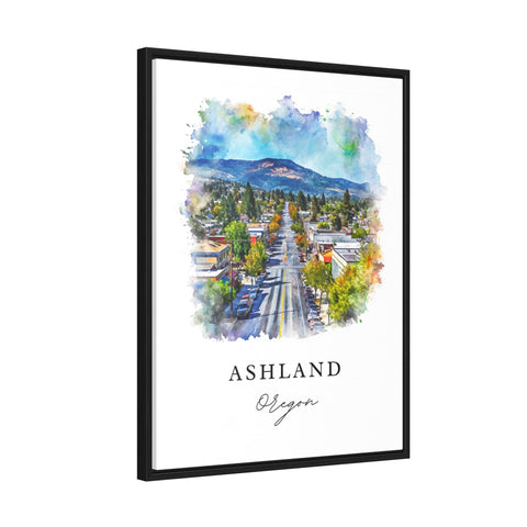 Ashland traditional travel art - Oregon, Ashland print, Wedding gift, Birthday present, Custom Text, Perfect Gift