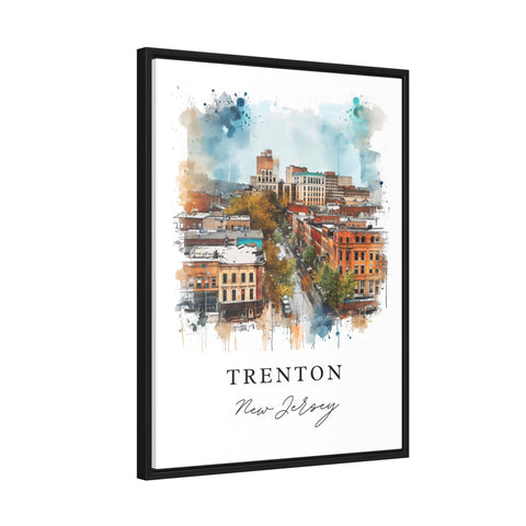 Trenton traditional travel art - New Jersey, Trenton print, Wedding gift, Birthday present, Custom Text, Perfect Gift