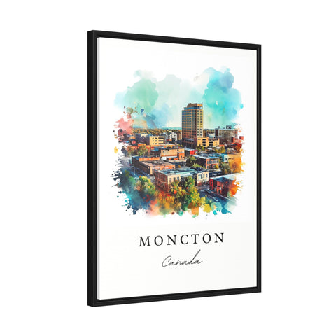 Moncton traditional travel art - Canada, Moncton print, Wedding gift, Birthday present, Custom Text, Perfect Gift