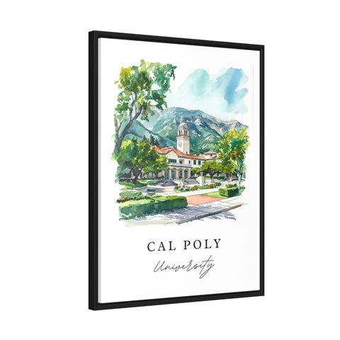 Cal Poly University traditional travel art - California, Cal Poly print, Wedding gift, Birthday present, Custom Text, Perfect Gift