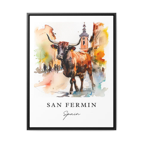 San Fermin traditional travel art - Spain, San Fermin print, Wedding gift, Birthday present, Custom Text, Perfect Gift