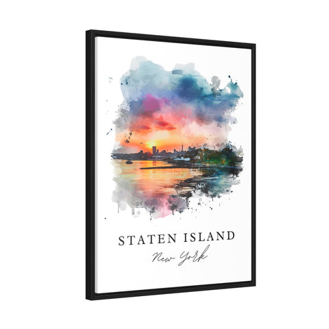 Staten Island traditional travel art - New York, Staten Island print, Wedding gift, Birthday present, Custom Text, Perfect Gift