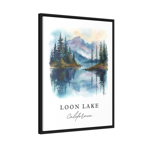 Loon Lake traditional travel art - California, Loon Lake print, Wedding gift, Birthday present, Custom Text, Perfect Gift