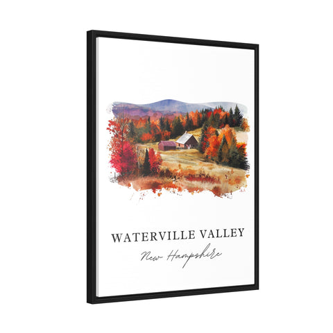 Waterville Valley traditional travel art - New Hampshire, Waterville Valley print, Wedding gift, Birthday present, Custom Text, Perfect Gift