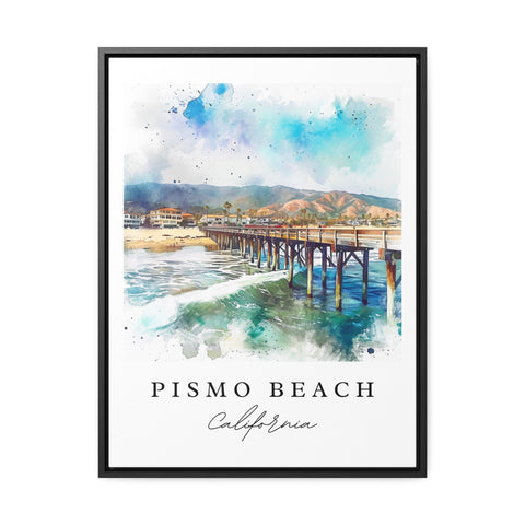 Pismo Beach traditional travel art - California, Pismo Beach print, Wedding gift, Birthday present, Custom Text, Perfect Gift
