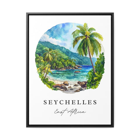 Seychelles traditional travel art - East Africa, Seychelles print, Wedding gift, Birthday present, Custom Text, Perfect Gift