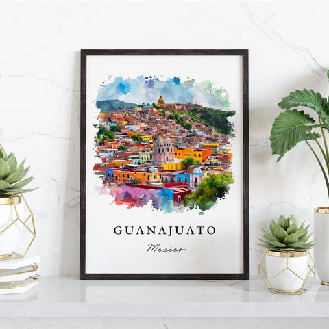 Guanajuato traditional travel art version 2- Mexico, Guanajuato print, Wedding gift, Birthday present, Custom Text, Perfect Gift