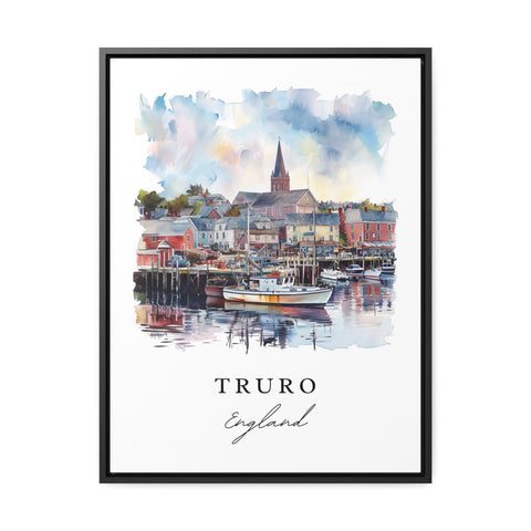 Truro traditional travel art - England, Truro print, Wedding gift, Birthday present, Custom Text, Perfect Gift
