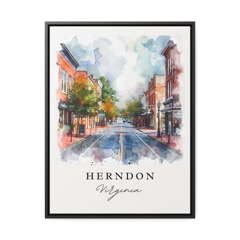 Herndon traditional travel art - Virginia, Herndon print, Wedding gift, Birthday present, Custom Text, Perfect Gift