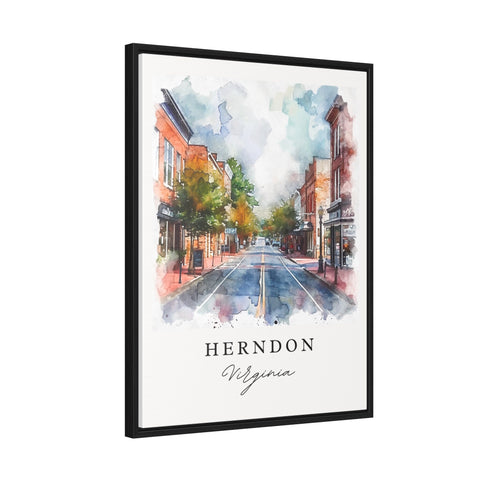 Herndon traditional travel art - Virginia, Herndon print, Wedding gift, Birthday present, Custom Text, Perfect Gift