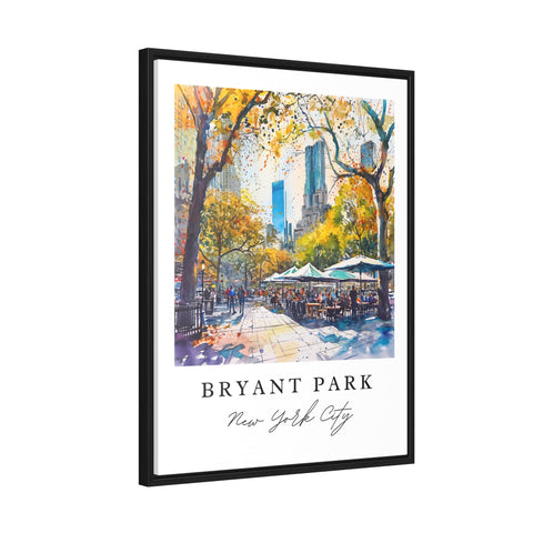 Bryant Park NYC watercolor travel art - New York City, Bryant Park print, Wedding gift, Birthday present, Custom Text, Perfect Gift