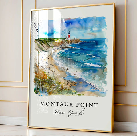 Montauk Point Art Print, Montauk Print, Long Island Wall Art, Montauk Beach Gift, Travel Print, Travel Gift, Housewarming Gift