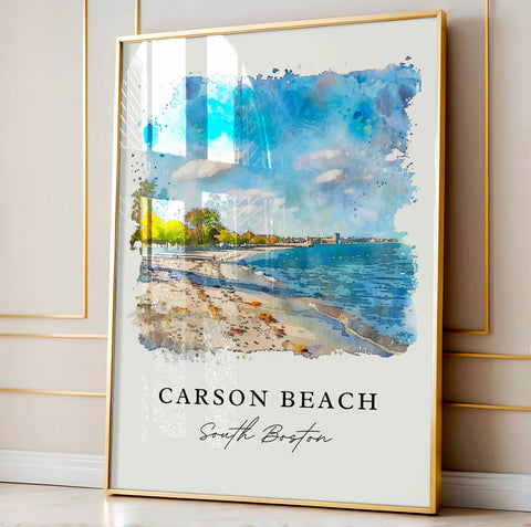 Carson Beach Boston Art, South Boston Print, Carson Beach Wall Art, Boston Gift, Travel Print, Travel Poster, Travel Gift, Housewarming Gift