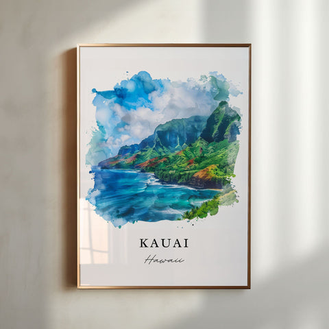Kauai Hawaii Art, Kauai Print, Hawaii Wall Art, The Garden Island HI Gift, Travel Print, Travel Poster, Travel Gift, Housewarming Gift