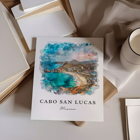 Cabo San Lucas Wall Art, Cabo MX Print, Cabo Watercolor, Cabo San Lucas Gift, Travel Print, Travel Poster, Housewarming Gift