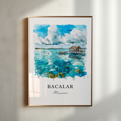 Bacalar MX Wall Art, Bacalar Print, Bacalar Mexico Watercolor, Bacalar Gift, Travel Print, Travel Poster, Housewarming Gift