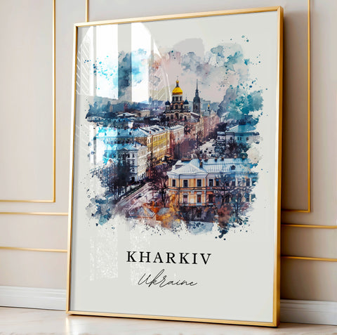 Kharkiv Art Print, Kharkiv Print, Ukraine Wall Art, Kharkiv Ukraine Gift, Travel Print, Travel Poster, Travel Gift, Housewarming Gift