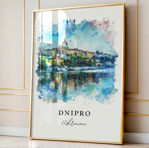 Dnipro Ukraine Art Print, Dnipro Print, Ukraine Wall Art, Dnipro Gift, Travel Print, Travel Poster, Travel Gift, Housewarming Gift