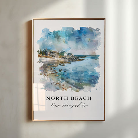 North Beach NH Art, Hampton NH Print, New Hampshire Wall Art, North Beach Gift, Travel Print, Travel Poster, Travel Gift, Housewarming Gift