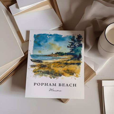 Popham Beach Art, Maine Print, Phippsburg ME Wall Art, Popham Beach Gift, Travel Print, Travel Poster, Travel Gift, Housewarming Gift