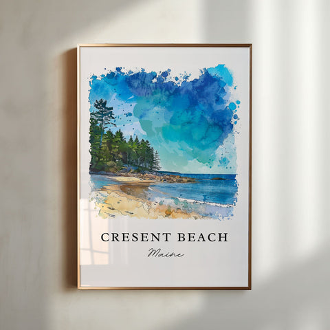 Cresent Beach Art, Cape Elizabeth Print, Maine Wall Art, Cresent Beach ME Gift, Travel Print, Travel Poster, Travel Gift, Housewarming Gift
