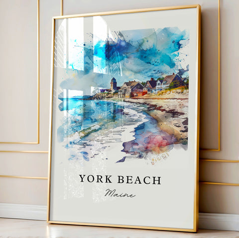 York Beach ME Art Print, York Beach Print, Kittery Wall Art, Maine Beach Gift, Travel Print, Travel Poster, Travel Gift, Housewarming Gift