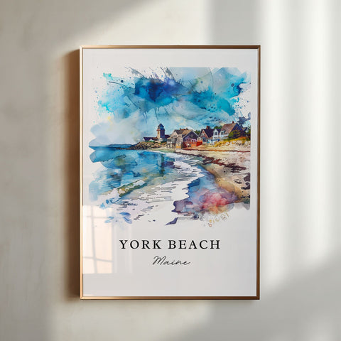 York Beach ME Art Print, York Beach Print, Kittery Wall Art, Maine Beach Gift, Travel Print, Travel Poster, Travel Gift, Housewarming Gift