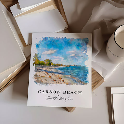 Carson Beach Boston Art, South Boston Print, Carson Beach Wall Art, Boston Gift, Travel Print, Travel Poster, Travel Gift, Housewarming Gift